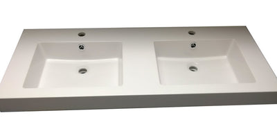 Van Marcke Louis New tablette 2lavabos marbre artificiel 1200x500x85mm blanc