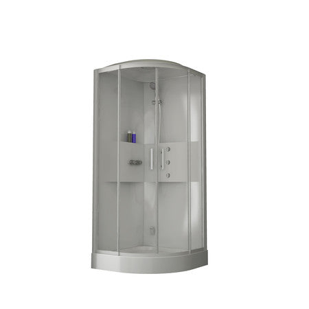 Van Marcke Lilou Hamam Hydro+Steam polystyrene quarter-turn shower cabin