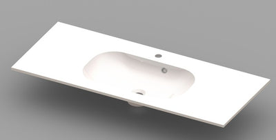 Van Marcke Ovum tablette avec 1lavabo 600x500x200mm blanc marbre artificiel