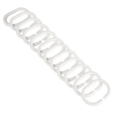 Anneaux de rideau de douche blancs Gedy - Lot de 12