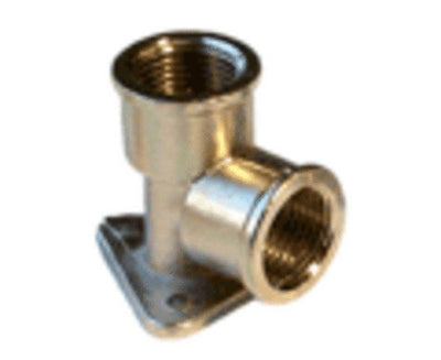 Verchroomde hoekstopkraan, koperen aanvoerbuis 1/2"F x 1/2"F