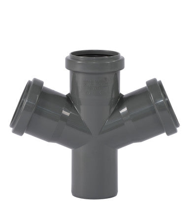 Ostendorf Kunststoffe HT-Safe DA dubbele gereduceerde T-stuk 67° PP D 110/50/50 mm grijs