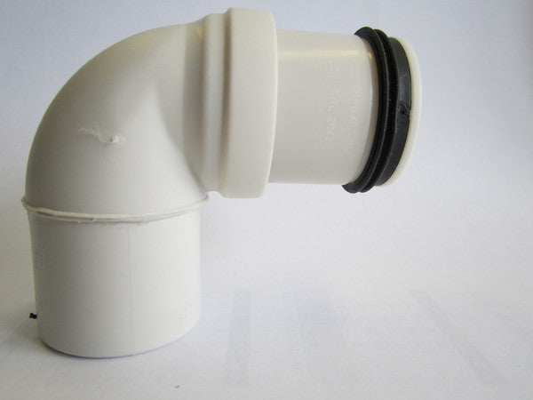 Pipelife Smartline PP coude siphon avec 1 raccord et 1 côté lisse D40 x D 32 blanc
