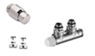 Verchroomde haakse wandaansluitset 1/2" - Therafix Deco