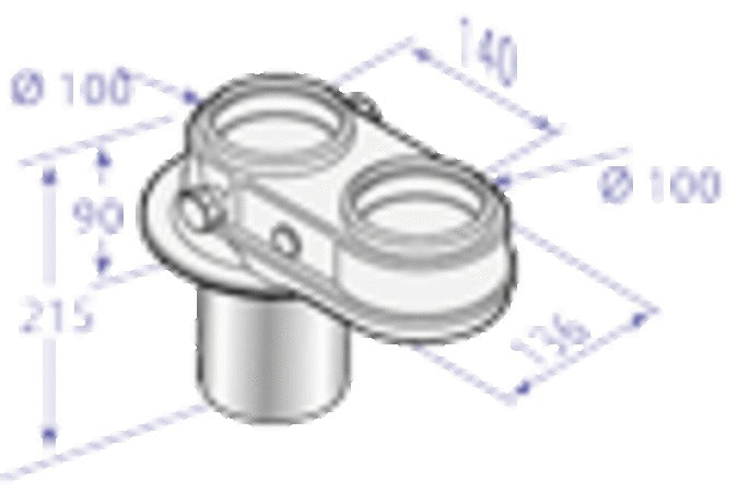 De Dietrich DY907 Dual Flow Adapter 2x100mm