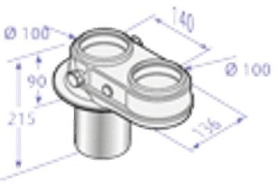 De Dietrich DY907 Dual Flow Adapter 2x100mm