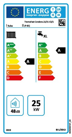 Gaswandketel, condenserend, combi, propaan, 25kW