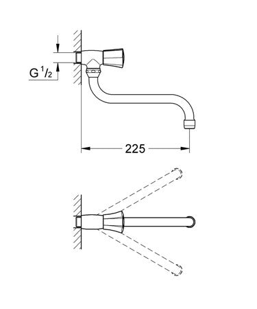Robinet de service Grohe Costa L 1/2" chrome