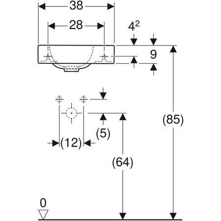 Lave-mains Geberit iCon XS 380x280 mm - Trou robinet à droite