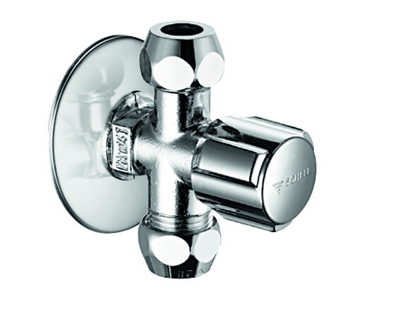Schell robinet d'équerre avec 2 sorties 3/8"M