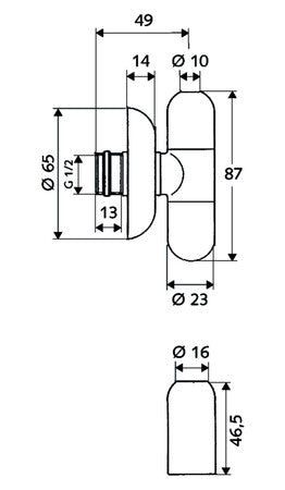 Schell Rondo robinet d'équerre avec rosace 1/2" chromé