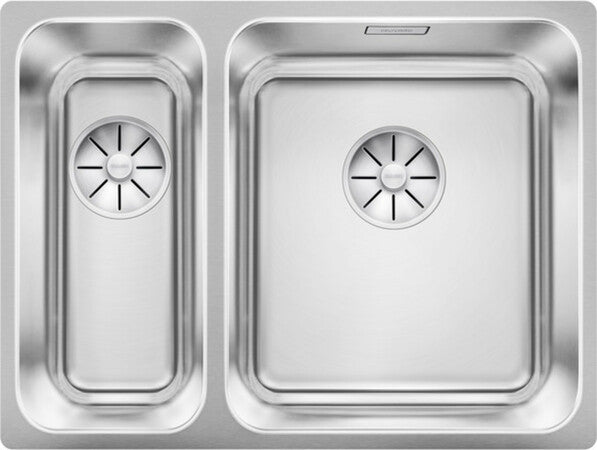 Blanco Solis 340/180-U inbouwspoelbak, 1,5 spoelbakken, Primo R roestvrijstalen afvalbak