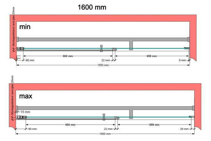 Van Marcke Pina XL Design porte pivotante 1600x2000mm blanc mat