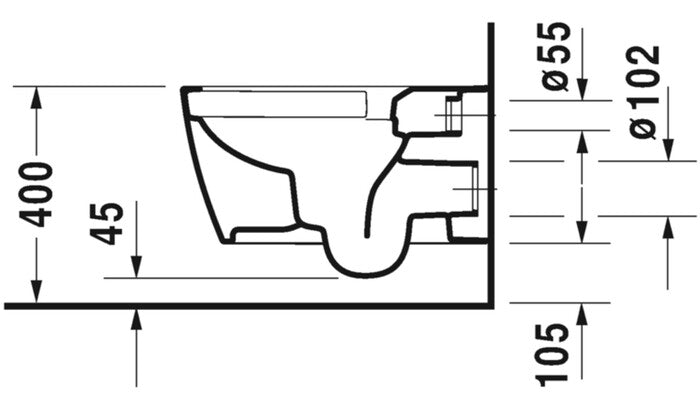Cuvette WC suspendue Duravit ME by Starck sans rebord
