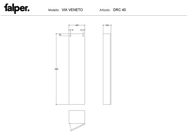 Falper Via Veneto Gola tall cabinet 1800mm 1 right solid skin oak door