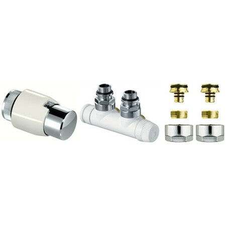 Honeywell Home Therafix Deco 1/2" White Left Wall Connection Set