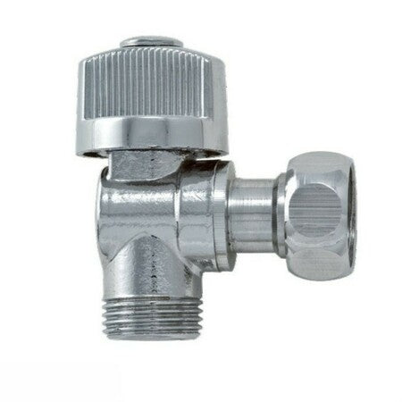 Quarter turn chrome 3/8" cistern angled ball valve