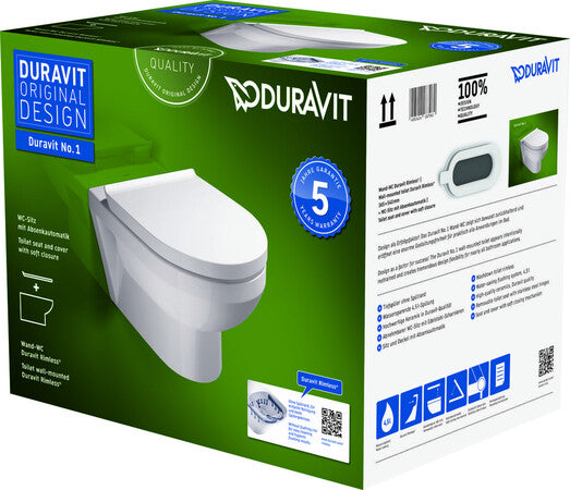 Cuvette suspendue Duravit No.1 Compact Rimless