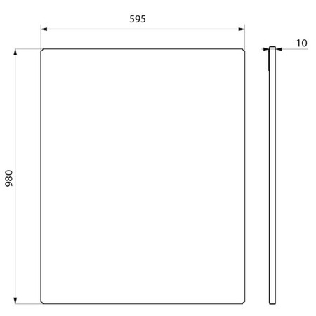 Delabie Rectangular Wall Mirror 595x980 mm