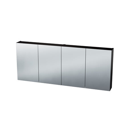 Van Marcke Nebulo Luxe spiegelkast B1600xH650xD178 4 dubbelzijdige spiegeldeuren Houtskool As
