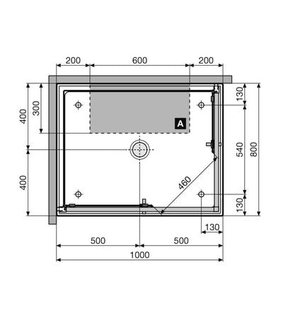 Van Marcke Vidrio shower enclosure left corner entry 1000x800mm 2 doors