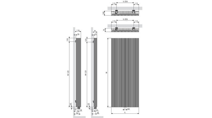 Decotivo Pura Vertical Aluminium Decorative Radiator