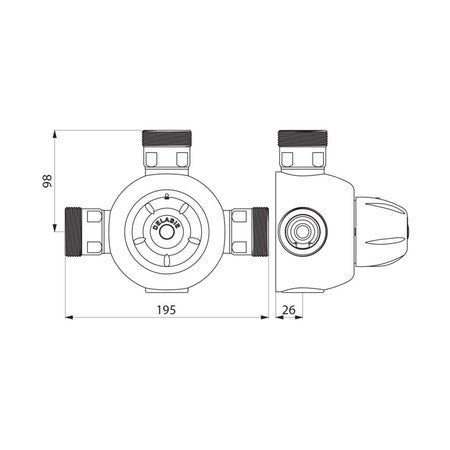 Centrale thermostatische mengkraan DELABIE Premix 190 L/min