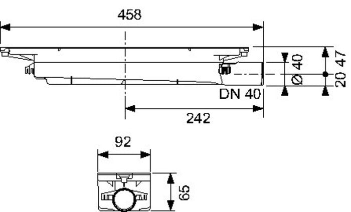 Tece TeceDrainprofile DN40 Seal System 30mm évacuation 0,53 L/s DIN EN 1253